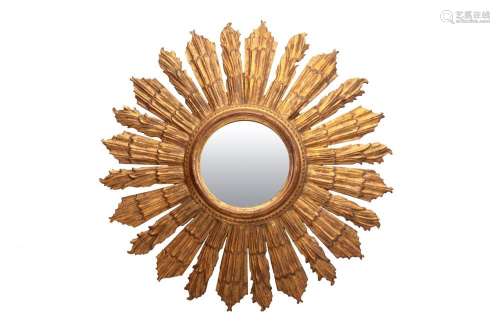 Golden sunburst mirror