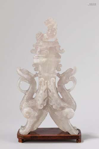Vase with lid decorated with mythological animals, China, 20...