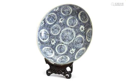 Blue and white porcelain plate, 18th century China