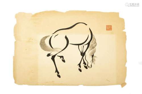 Drawing depicting a horse, China, 20th century