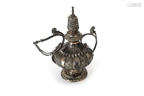 Antique metal perfume holder, India