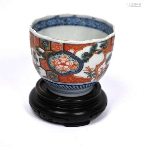 A 19th century Japanese Arita floriform tea bowl, Meiji peri...