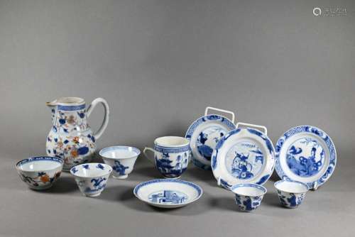 Eleven items of Chinese 18th century porcelain, Kangxi and Q...