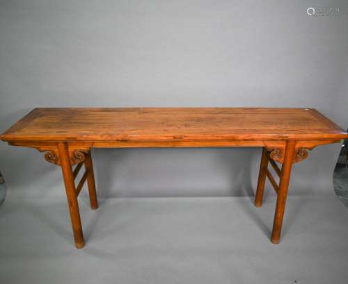 An antique Chinese elm and hardwood altar table