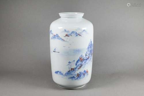 A Chinese cylindrical lantern vase
