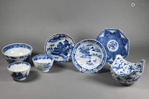 Chinese 18th century blue and white porcelain, Qianlong and ...