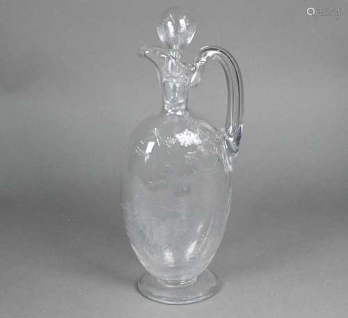 A Victorian Aesthetic Movement wine ewer and stopper