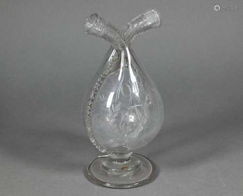 19th century Continental oil and vinegar double-necked bottl...