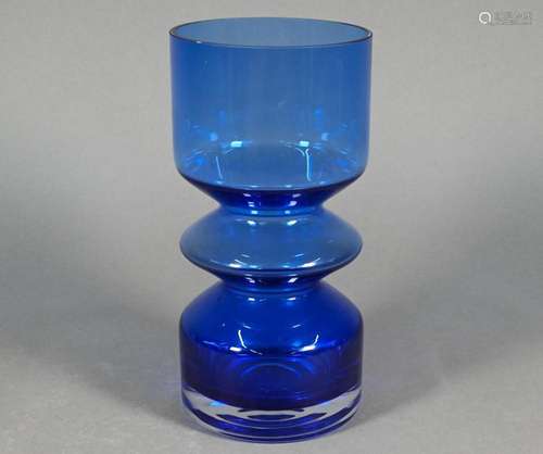 A Riihimaki (Finland) blue glass vase by Tamara Aladin