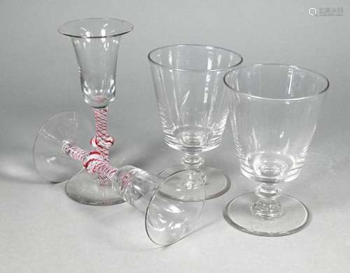 Pair of cordial glasses and pair of rummers