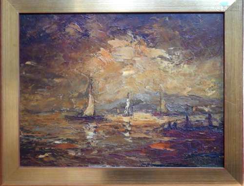Impressionistic view of sailing boats