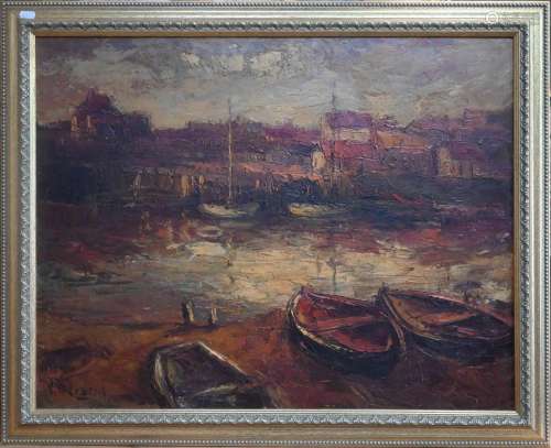 Impressionistic harbour scene