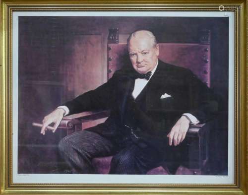 An Arthur Pan lithographic print of Sir Winston Churchill