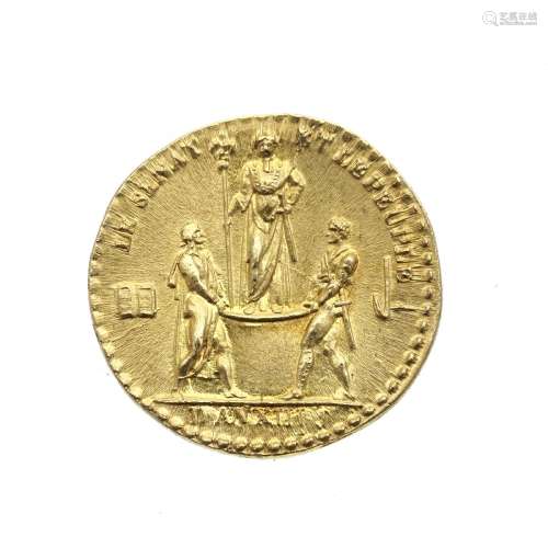 Empire français, quinaire d'or du sacre de Napoléon, AN XIII...