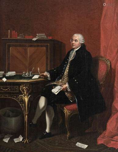 Ecole française du XVIIIe s., Portrait d'un homme de lettres...