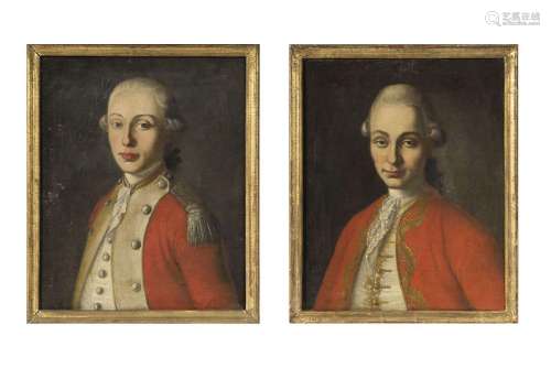 Ecole allemande du XVIIIe s., Deux portraits de la famille G...