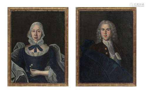 Ecole suisse du XVIIIe s., Portraits de Samuel Daniel et Mar...