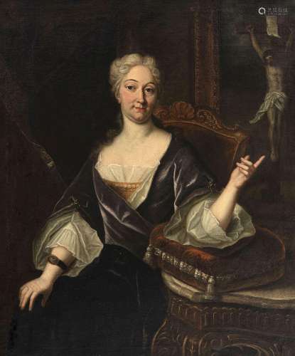 Ecole suisse du XVIIIe s., Portrait de Anna Catarina Fischer...