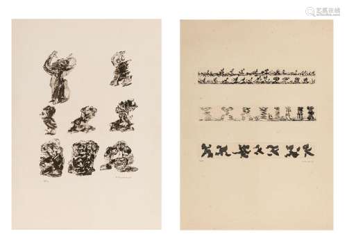 Henri Michaux (1899-1984), Compositions, 2 estampes