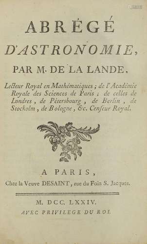 LALANDE (Joseph-Jérôme Lefrançois de) : Abrégé d'astronomie....