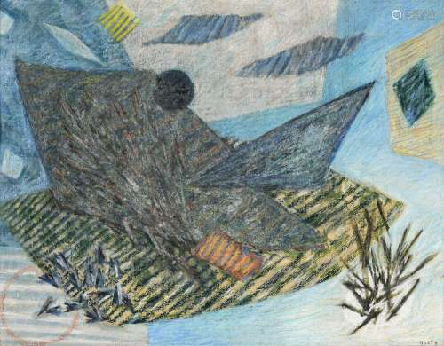 Henri Goetz (1909-1989), Composition, pastel gras sur papier...