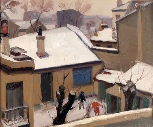 Jules-Emile Zingg (1882-1942)<br />
Effets de neige, Paris, ...
