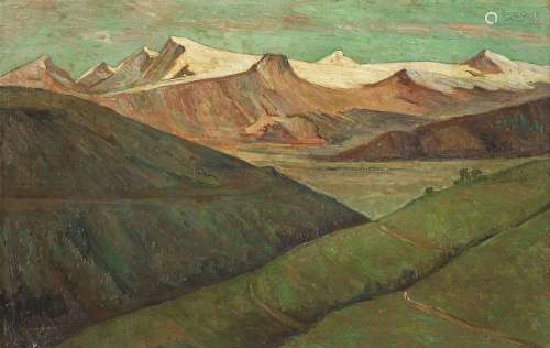 Alfredo Cini (1887-1970)<br />
Paysage valaisan, huile sur t...
