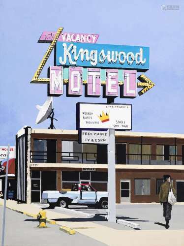 Marc Taraskoff (1955), Motel, acrylique sur toile, pièce uni...