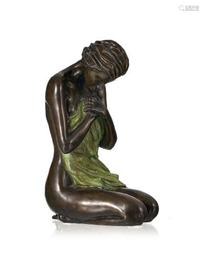 Jonathan Wylder (1957), Femme nue à genou, 1991, sculpture e...