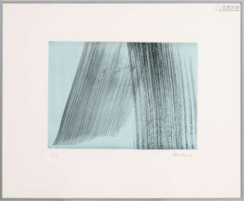 Hans Hartung (1904-1989), Compositions, ensemble de 5 eaux-f...