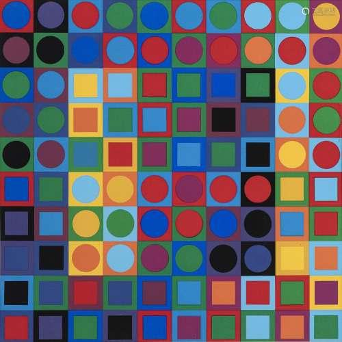 Victor Vasarely (1906-1997), Composition, sérigraphie couleu...