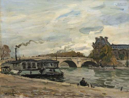 Raymond Renefer (1879-1957), Vue de Paris, huile sur panneau...