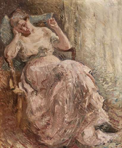 Otto Vautier (1863-1919), Femme sur une chaise, huile sur to...