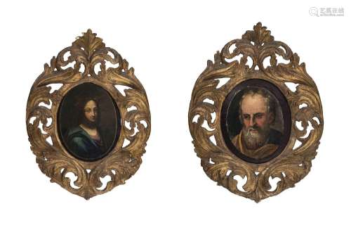 Ecole française du XVIIIe s., Portraits de saints personnage...