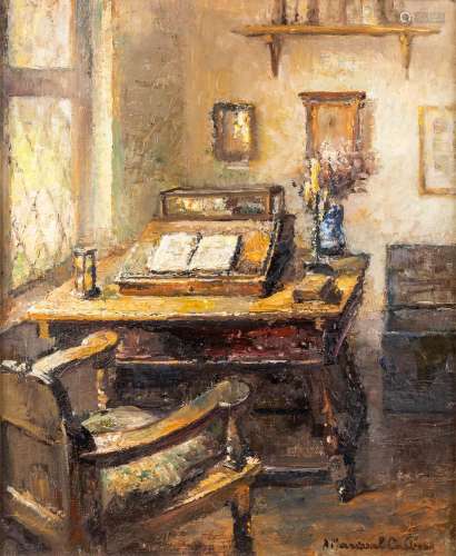 Andrée MARISSAL-CALBERG (1903-1986) 'Interior view' oil on c...