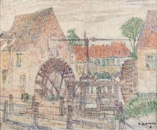 Alfons BLOMME (1889-1979) 'Watermill of Heule, Belgium' oil ...