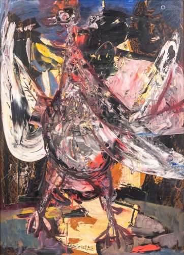Constant LAMBRECHT (1915-1993) 'Expressionist Chicken' oil o...