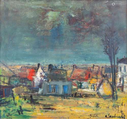 Arthur LAMBRECHT (1904-1983) 'Village View' oil on canvas. (...
