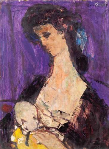 Constant LAMBRECHT (1915-1993) 'Maternité' oil on canvas. (W...