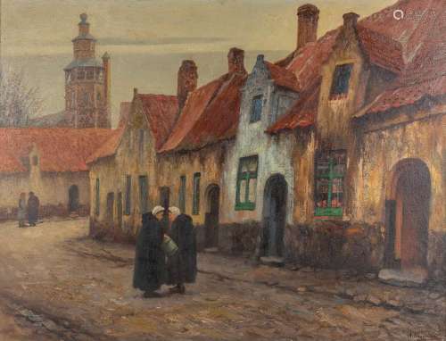 Arthur HAEGHEBAERT (1876-1942) 'De Kommeeren' oil on canvas....
