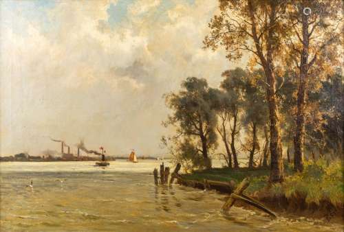 Edmond DE SCHAMPHELEER (1824-1899) 'Marine' oil on canvas. (...