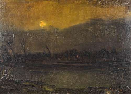 Albert SERVAES (1883-1966) 'Dawn' oil on canvas. (W: 53 x H:...