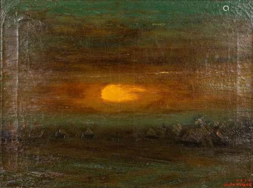 Albert SERVAES (1883-1966) 'Sunset' oil on canvas. 1925. (W:...