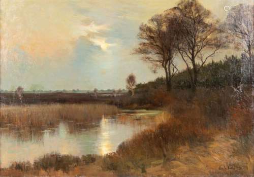 Emile VAN DOREN (1865-1949) 'Landscape at Dawn' oil on canva...
