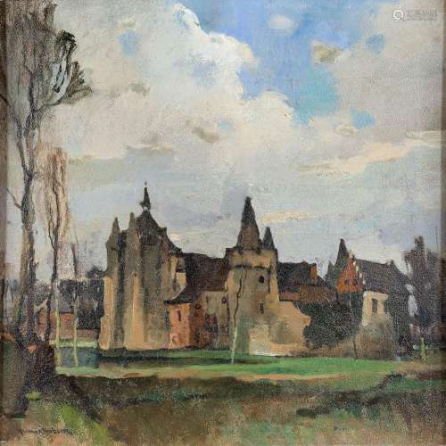 Herman VERBAERE (1906-1993) 'Castle of Laarne' oil on canvas...