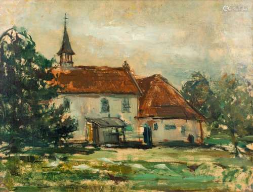 Herman VERBAERE (1906-1993) 'View of the Chapel' oil on pane...