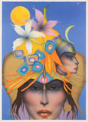 Jef VAN TUERENHOUT (1926-2006) 'Chapeau Des Fleurs' a lithog...