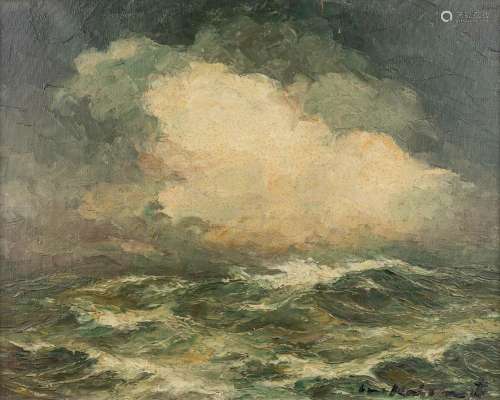 Luc KAISIN (1901-1963) 'Marine' oil on canvas. (W: 50 x H: 4...