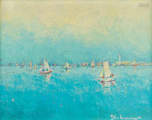 Jan VAN CAMPENHOUT (1907-1972) 'Marine' oil on canvas. (W: 5...