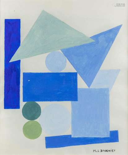 Marcel Louis BAUGNIET (1896-1995) 'Composition' acryl on pap...